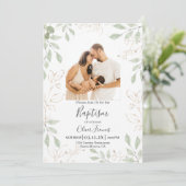 Greenery Arch Baptisse Einladung (Stehend Vorderseite)