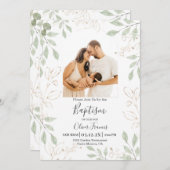 Greenery Arch Baptisse Einladung (Vorne/Hinten)