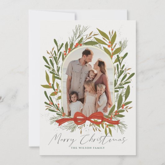 Greenery Arch Bow Cream 2 Foto Weihnachten (Vorderseite)