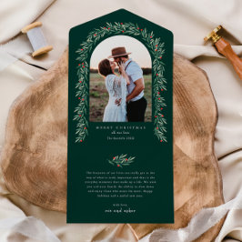 Greenery Arch Elegantes Foto All In One Einladung