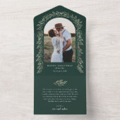 Greenery Arch Elegantes Foto All In One Einladung (Innen Boden)