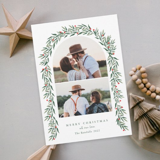 Greenery Arch Modernes Script 2 Foto Weihnachten