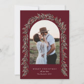 Greenery Arch Modernes Script Foto Weihnachten (Vorderseite)