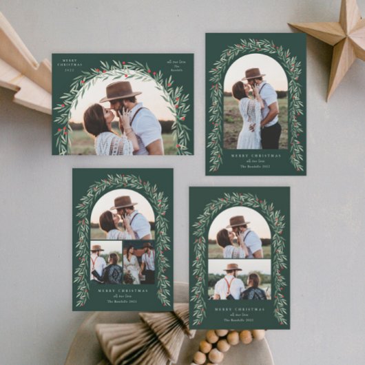 Greenery Arch Modernes Script Foto Weihnachten