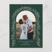 Greenery Arch Modernes Script Foto Weihnachten (Vorderseite)