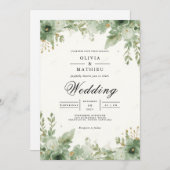 Greenery Arch Wedding Einladung (Vorne/Hinten)