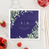 Greenery Australia Wedding Napkins, marineblau Serviette (Beispiel)