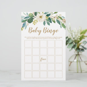 Greenery Baby Bingo Game