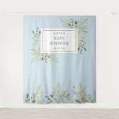 Greenery Baby Boy Blue Dusche Foto Stand Hintergru Wandteppich (Vorderseite)