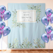 Greenery Baby Boy Blue Dusche Foto Stand Hintergru Wandteppich