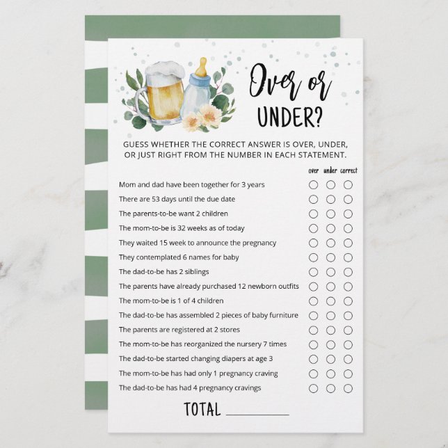 Greenery Baby brät oder steht unter dem Spiel (Vorne/Hinten)