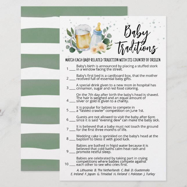 Greenery Baby Brewing Baby Tradition Spiel (Vorne/Hinten)