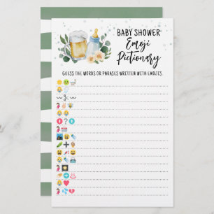 Greenery Baby Brewing Game Emoji Pictionary