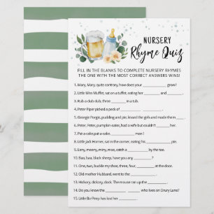 Greenery Baby Brewing Game Kinderzimmer Rhyme Quiz