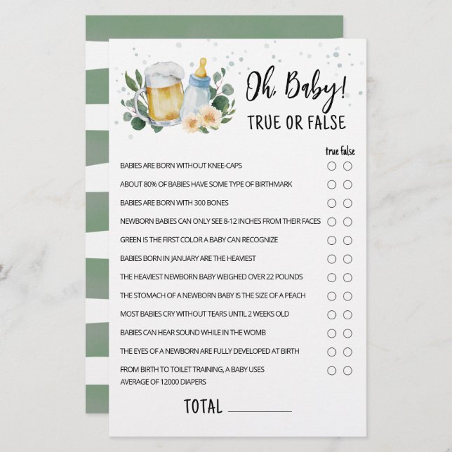 Greenery Baby bricht echtes oder falsches Spiel (Vorne/Hinten)