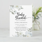 Greenery Baby Brunch Einladungen (Stehend Vorderseite)