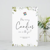 Greenery Baby Dusche Mini-Zeichen wie viele Candie (Stehend Vorderseite)