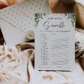 Greenery Baby Duschgame - Word Rührei Einladung