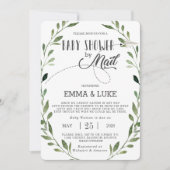 Greenery Baby Duwer by Mail Long Distance Neutral Einladung (Vorderseite)