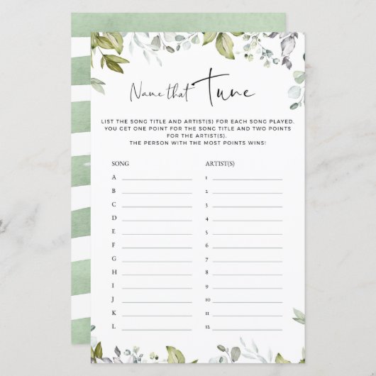 Greenery Baby Duwer Game Name, dass (Vorne/Hinten)