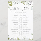 Greenery Baby Duwer Game - Würde Mami lieber? (Vorderseite)