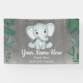 Greenery Baby Elephant Unisex Hintergrund Banner (Horizontal)