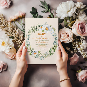 Greenery Baby in Bloom Baby Shower Einladung