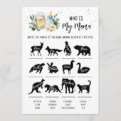 Greenery Baby Is Brewing Who is my mama Game Card Einladung (Vorderseite)