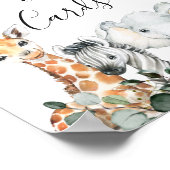 Greenery Baby Safari Tiere mit Lion Baby Shower Poster (Ecke)