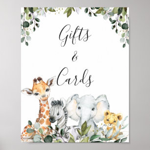 Greenery Baby Safari Tiere mit Lion Baby Shower Poster