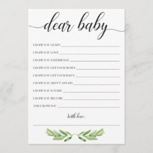 Greenery Baby Shower Babywaschkarte
