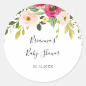 Greenery Baby Shower bevorzugt klassische Round St Runder Aufkleber (Vorderseite)