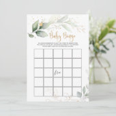 Greenery Baby Shower Bingo/Traits Games Einladung (Stehend Vorderseite)