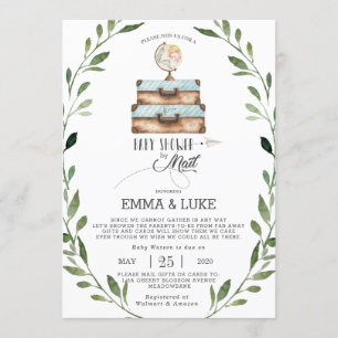 Greenery Baby Shower by Mail Long Distance Boy Einladung