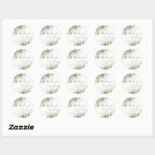 Greenery Baby Shower Classic Round Sticker (Blatt)