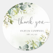 Greenery Baby Shower Classic Round Sticker (Vorderseite)