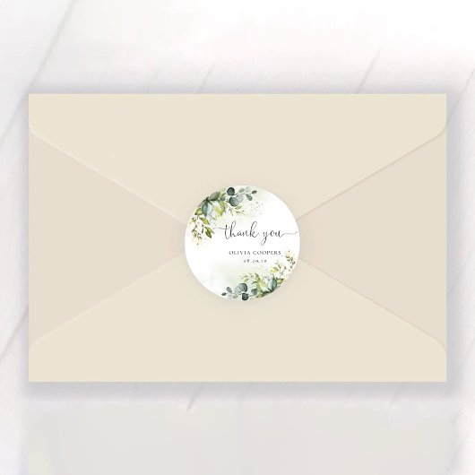 Greenery Baby Shower Classic Round Sticker