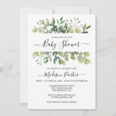 Greenery Baby Shower Einladung (Vorderseite)