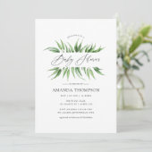 Greenery Baby Shower Einladung (Stehend Vorderseite)