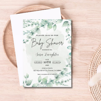 Greenery Baby Shower Einladung