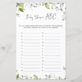 Greenery Baby Shower Game - ABC (Vorderseite)