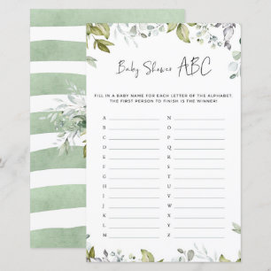 Greenery Baby Shower Game - ABC