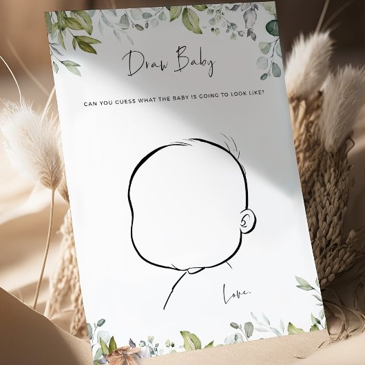 Greenery Baby Shower Game Zeichn Baby