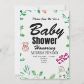 Greenery Baby Shower Invitation Personalized Card Einladung (Vorderseite)