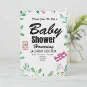 Greenery Baby Shower Invitation Personalized Card Einladung (Stehend Vorderseite)