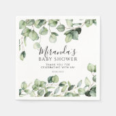 Greenery Baby Shower Napkins Eucalyptus Botanical Serviette (Vorderseite)