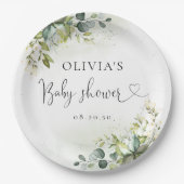 Greenery Baby Shower Paper Plate Pappteller (Vorderseite)
