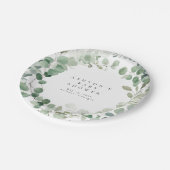 Greenery Baby Shower Pappteller (Schrägansicht)