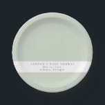 Greenery Baby Shower Pappteller<br><div class="desc">Es handelt sich um schlichte, elegante Baby-Duschpapier-Teller mit einem schlichten Design und einem modernen Schriftart. Bearbeiten Sie alle Texte und alle Farben* auf dieser Hochzeitsvorstellung. * Die Farbe der Aquarellgrün ist nicht editierbar // Für passende Objekte, besuchen Sie bitte die "ASHTON" Kollektion im Sincerely By Nicole Zazzle Store. * Wenn...</div>