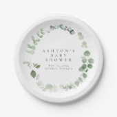 Greenery Baby Shower Pappteller (Vorderseite)